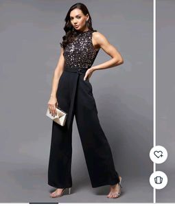 Black Sequins Jumpsuit