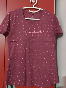 Mommyhood Maroon Tee and Pant