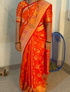 Orange Saree With Blouse