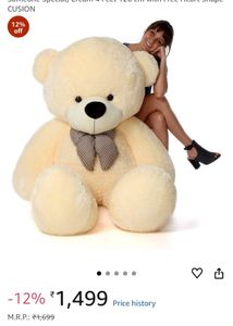 Giant Cream Plush Teddy Bear