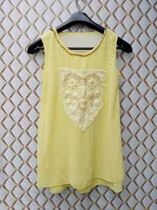 New With Tag Korean Yellow Cute Laces Top