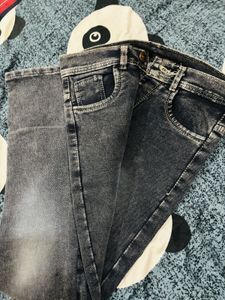 Faded Black Wash Denim Jeans