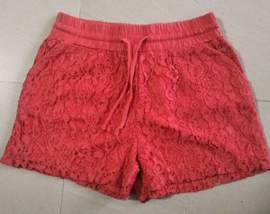 Coral Lace Shorts