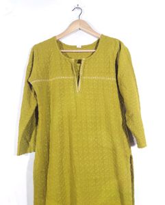 Lime Green Embroidery Kurta (Women&#39;s)
