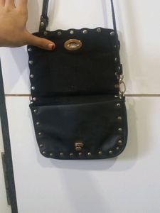 Black leather bag