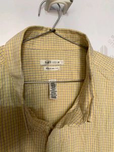 Van Heusen Yellow Plaid Button-Down