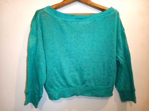 Size M/ L Teal V-Neck Sweater