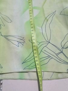 Green Floral Print Short Sleeve Blouse