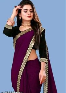 Elegant Red &amp; Black Saree