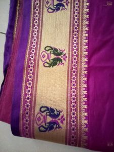 Elegant Purple &amp; Gold Sari