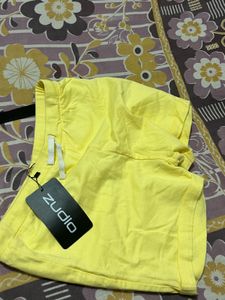 Zudio Yellow Casual Shorts