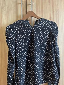 Black Animal Print Blouse- Never Used- Size XS