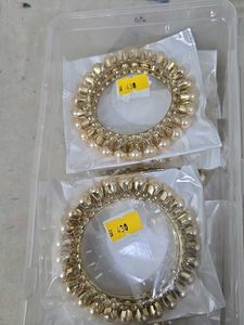 Pearl & Gold Bangle Set