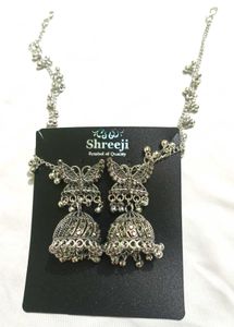 Shreeji Silver Jhumka Earrings