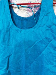 Teal Embroidered Indian Kurti