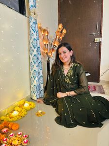 Olive Embroidered Dress