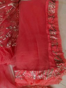 Net Lehanga Pink With Blouse And Dupatta