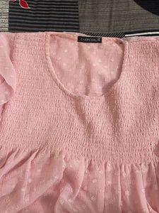 Pink Ruffle Sleeve Top