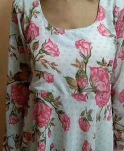 Anarkali Flower Print Suit