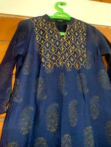 Elegant Blue Embroidered Kurta