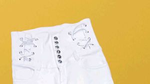 🥰M@38 Size-28 White Wide Leg Jeans