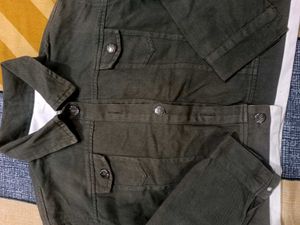 Olive Green Crop Jacket