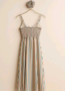 Striped Sundress with Scrunchie