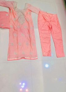 Peach Embroidered Salwar Kameez