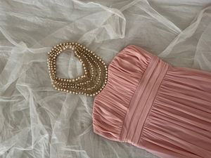 pearl embellished gown