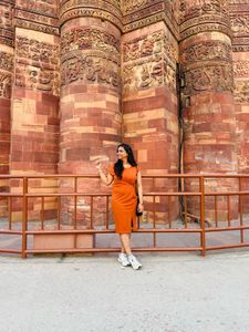 Orange Slit Dress