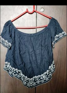 Embroidery Design Off Shoulder Top