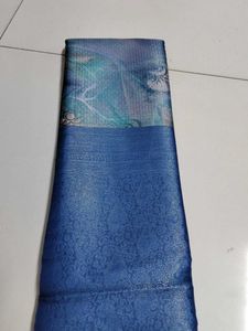 Blue Printed softy saree...