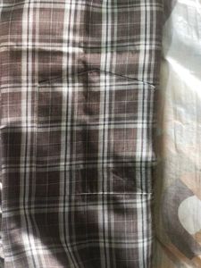 Brown Plaid Button-Down Shirt