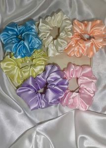 Colorful Scrunchie Set (Combo Of 6)