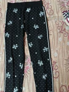 Black Floral Print Leggings
