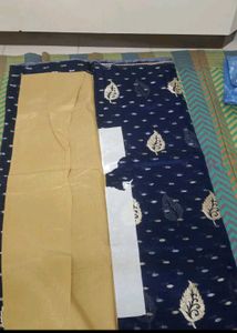 Navy Blue Leaves design  Saree
