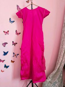Pink &amp; Gold Embroidered Kurti