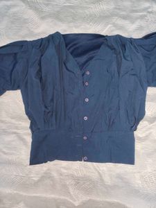 Chic Navy Blue Blouse