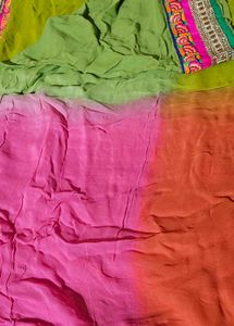 Multicolour Saree With Blouse