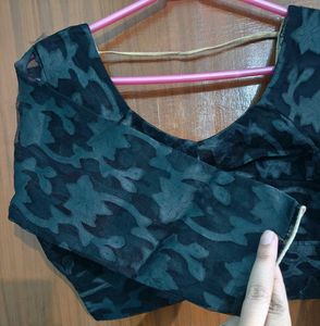 Black Brocade Blouse