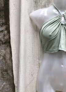 43108. Sage Green Halter Top