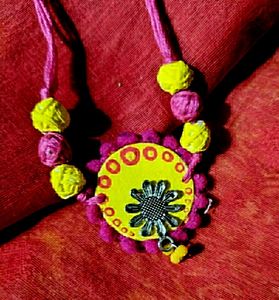 Handmade Fabric Necklace Set New Without Tag