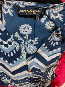 Navy Blue Kurta Plazo Set