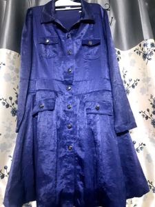 Korean Stylish Blue Shirt Dress