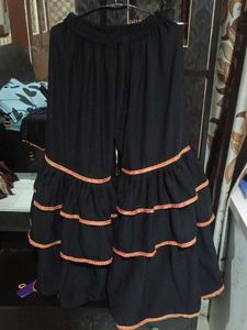 Black Sharara Suit With  Pink Dupatta