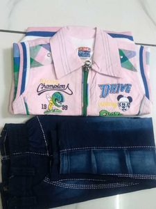 Vintage Kids Plaid Sleeve Jacket