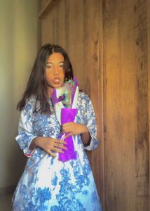 Blue &amp; White Floral Dress