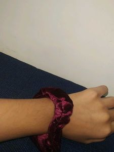Burgundy Velvet Scrunchie