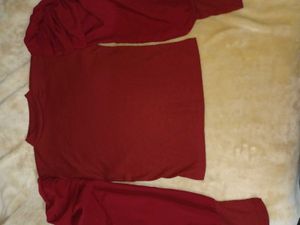 Red Puff Sleeve Mock Neck Top