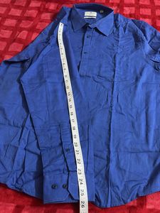 Blue Slim Fit Long Sleeve Button-Down Shirt